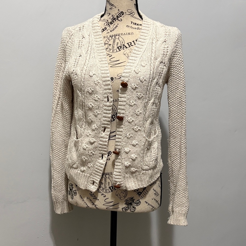 Elegant Cream Cardigan Sweater